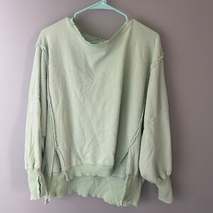 We the Free Mint Green Distressed Sweatshirt